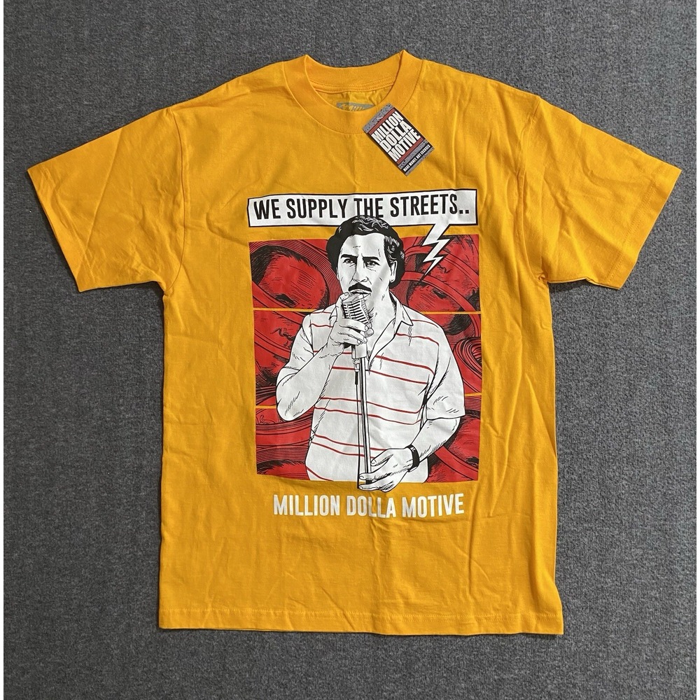 Million Dolla Motive We Supply The Streets Yellow T-shirt Men Size L  NWT